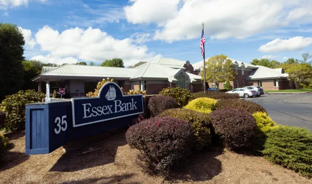 Essex Bank sign at Plains Road branch location