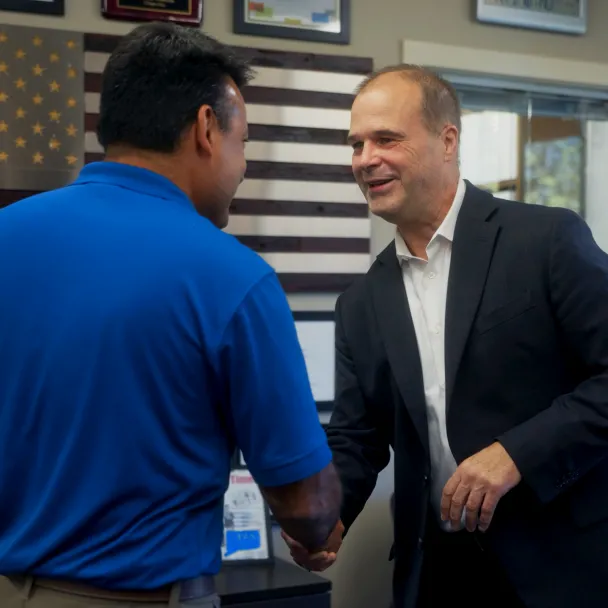 Chapco President Brian Weinstein with Thomas Casey of Essex Bank