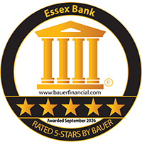 Essex Bank Rated 5 Stars by Bauer 2026